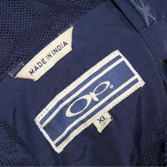 Vintage Ocean Pacific OP Navy Windbreaker Hooded Jacket - Picture 4 of 5